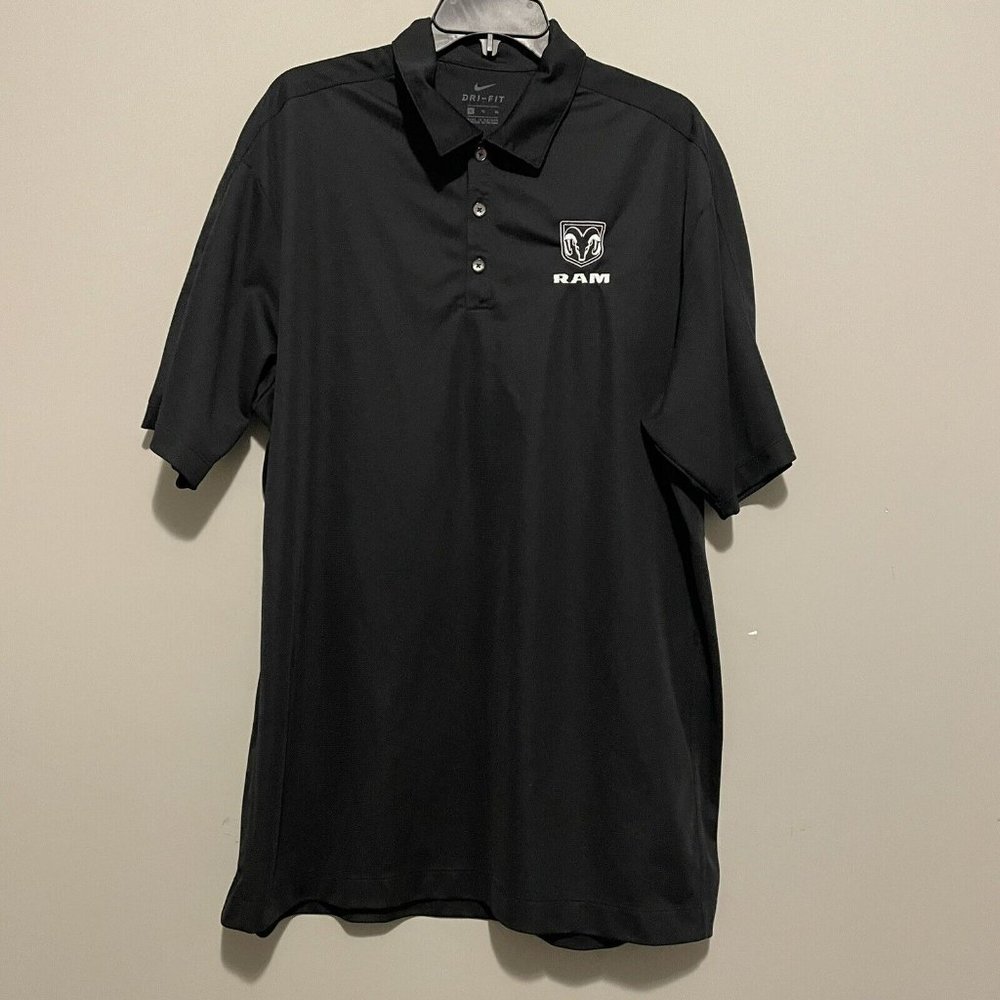 Nike Shirt Men's XL Black Short Sleeve Polo Chrysler Dodge Jeep Ram Dealership
